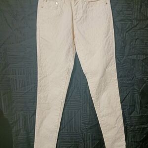 Cream Textured Pants